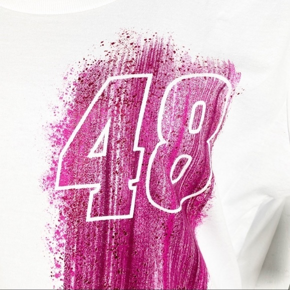 NASCAR Jimmie Johnson Pink and White Sparkle Crew Neck Top Size 1X - Picture 4 of 8